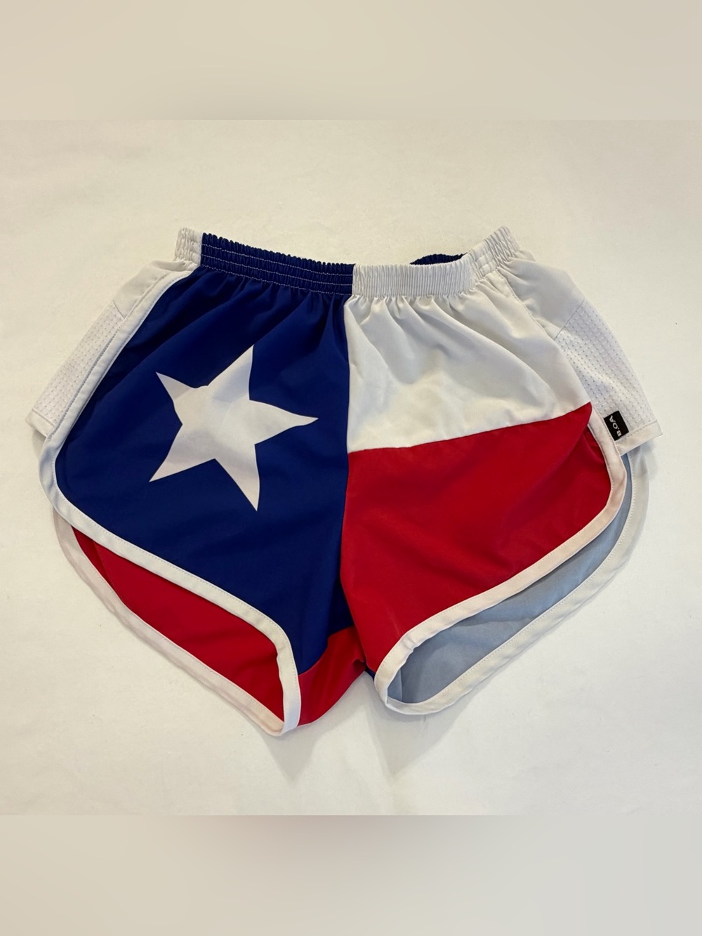Boa Women’s Texas Flag Running Shorts with Underwear Lining Mesh Sides Size XS